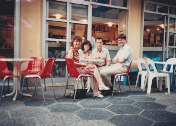 Nice, 1987 with Siobain and Peter
