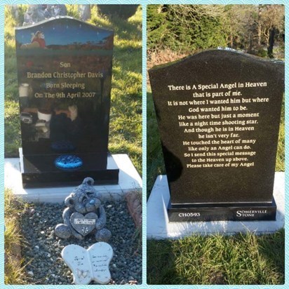 Your gorgeous headstone finally fitted at your resting place