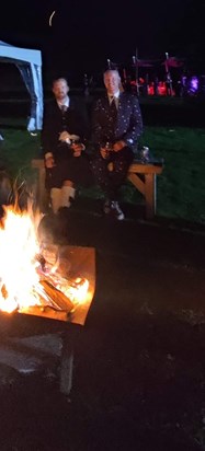 Chilling by the fire at Scott and Ciaras wedding last month