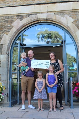 Presenting our cheque for £295 to Thorpe Hall from the fishing match