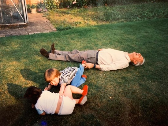 Grandad "keeping an eye on the kids" :-) 