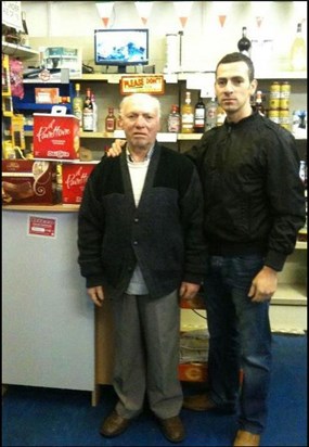 Dad and Lillo at the shop