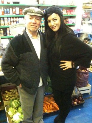 Papa with Angela in the Shop