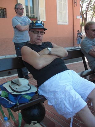 Neil in pensive mood. Who we wanted to win at the Monaco Grand prix that year did not. The fun we had though made up for it. Halcyon days to remember. Memories to cherish. Love from Penny and Dougxx