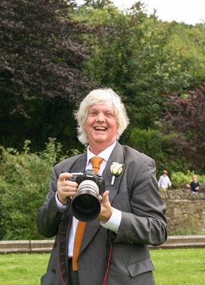 Richard in his element, at Robert & Jessica's wedding, 2012
