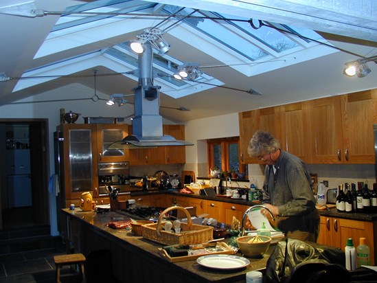 Richard cooking in the kitchen-Feb 2001