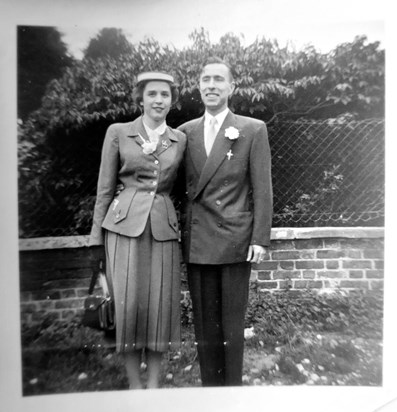 Brenda and Dennis on their wedding day 