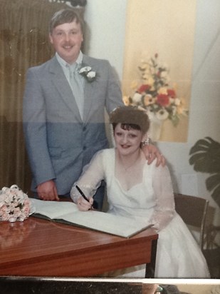Our wedding day 25 years ago. The best thing that ever happened to me....marrying my Chris xxxx
