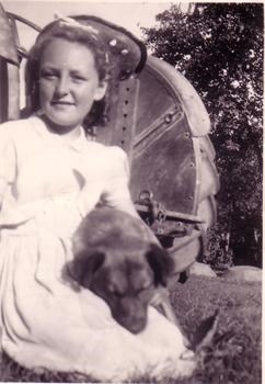 Mum as a little girl with her beloved dog Toby