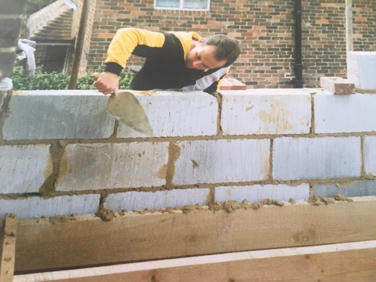 Baz helping his brother John build his extension 