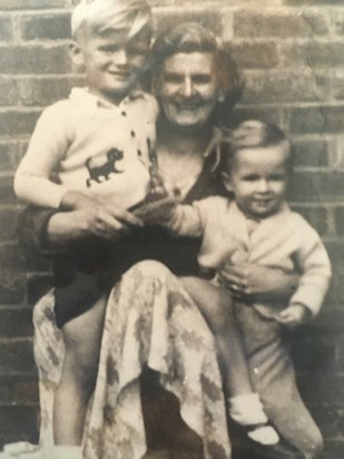 Little Baz and his brother John with their Nan Elsie Dalton 