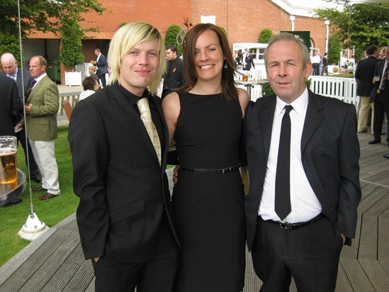 Baz with his nephew Matt and Niece Rach at Goodwood 