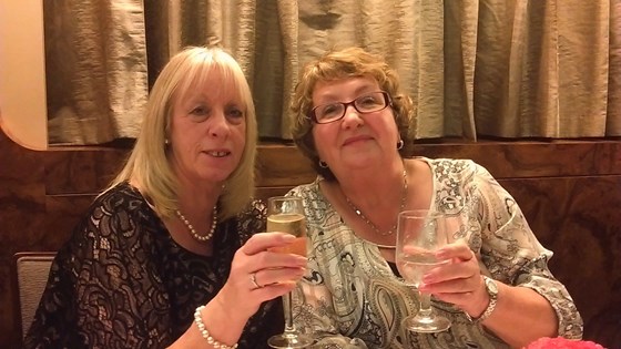 Mum and Ann dressed up for cruise dinner 2017