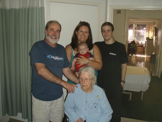 Nana, Craig, Justin, Kirstin, and Brayden (4 generations)