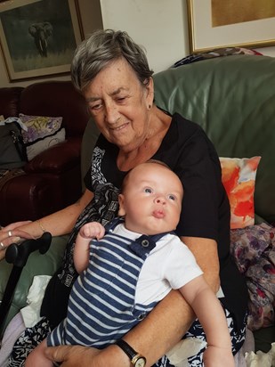 Mum with her latest grandson george just a few weeks ago