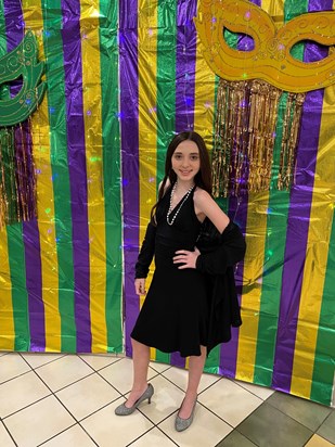 Her 7th grade Mardi Gras dance 2023