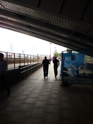 Kishan & Amit Uncle racing under a bridge during a trip to the city