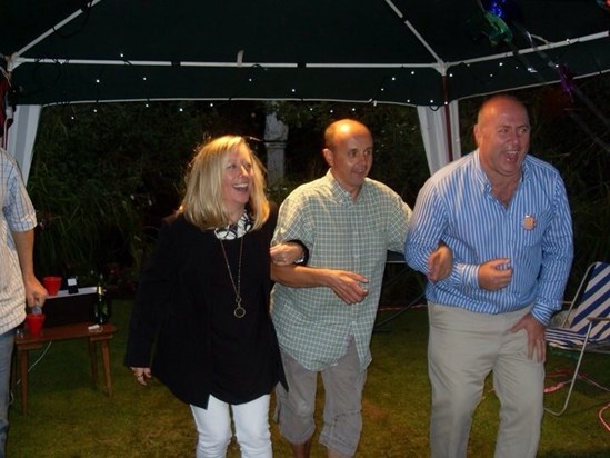 I love this photo at Danny's 50th with Danny, Tina and Steve, this is how I will always remember him