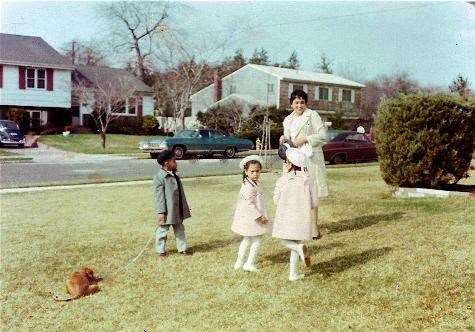 Chip and Yvonne and Annette Reape on Talbot Dr. in Westbury