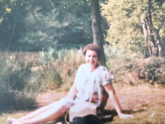 At her favourite place. Slaugham Lake, early ‘90’s