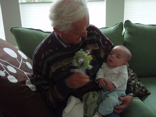 Meeting Grandson Alistair at three months old