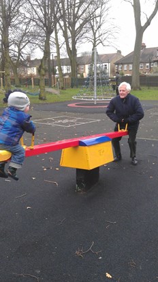 The see-saw at Ashburton Park with Grandson from Seattle