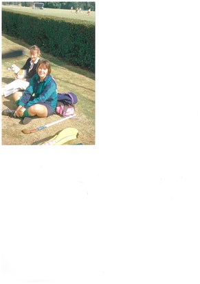 Anna and her daughter Deborah at a hockey tournament in Guildford