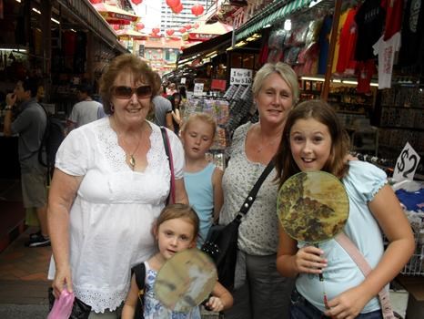 Carol shopping in China Town, Singapore. This is her happy time...