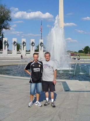 Dad and Si at the WW2 memorial in DC