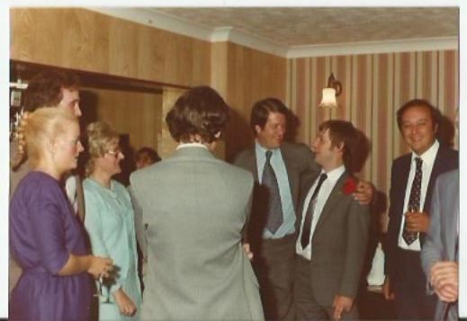 Micheal with Dougie at the wedding of Angie and Dougie 1982