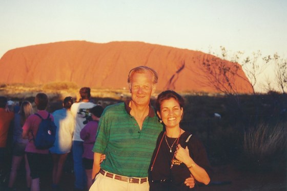 PETER AT AYERS ROCK/ ULURU another sunset with Bronwyn