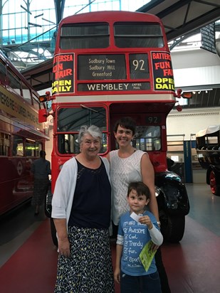 Mum, me and Andrew at the no.92 London Bus 