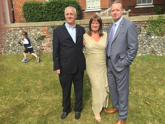 image Angela and her devoted brothers at her sons wedding 1st August 2015