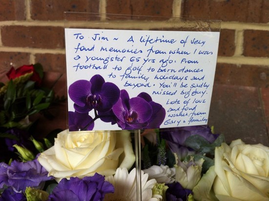 Gary's message on the flowers