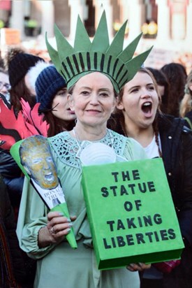 "The Statue of Taking Liberties" alias Auriel Glanville.  Thank you so much Mary for helping to make my brilliant outfit.  Love, Auriel X
