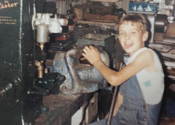 His love of engines and fixing things began early