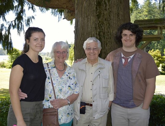 Trevor with June and the Grandkids, Anna and Nathan