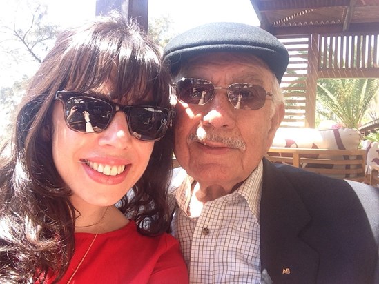 With my grandfather in Cyprus
