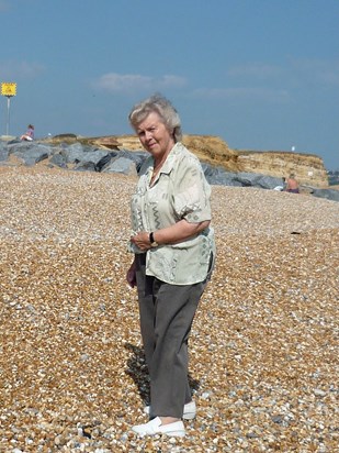 Nan after just going for a walk with Jamie and Emma on the beach x