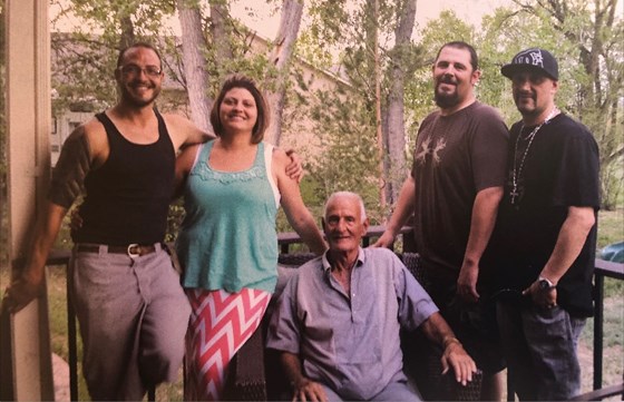 Grandpa with Colorado grandchildren Andrew, Andreah, Justin & Johnny 2014