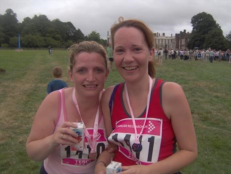 Nettie and Debbie complete the Race for Life in Knowsley Hall Estate
