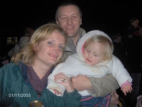 Nettie, Pete and Abbie at a Booker Bonfire night -Nov 2005