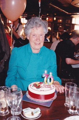 Pauline celebrating her 70th birthday, 1994