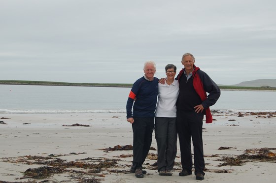 Mike with Australian cousin Liz and Geoff 2016 Orkney