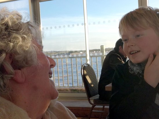 26 December 2016 - with Lorcan in Tiffany's tea room on Weston pier