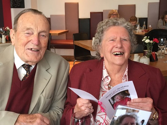 14 Feb 2017 - Mum with Dad at her 90th birthday