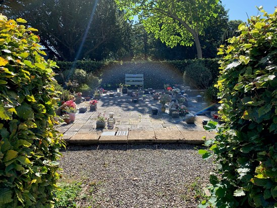 20 September 2021 - Mum and Dad's plot is right by the entrance to the Garden of Remembrance at St Andrew's Church in Cheddar