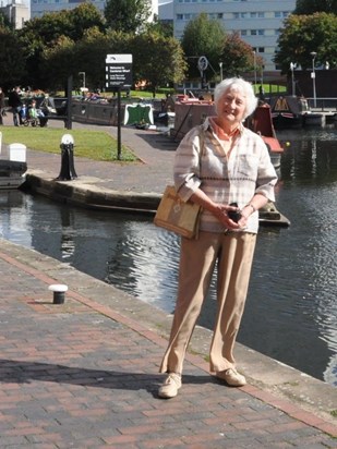 Margaret at Birmingham canal 2010