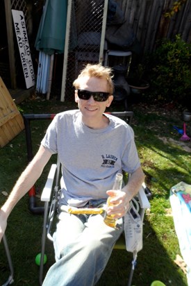 Dave's first beer after his long hospital stint 2012
