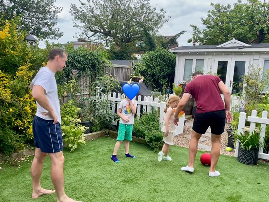 Never too old for garden football